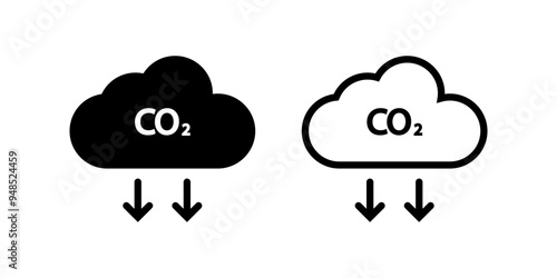 co2 emissions icon set. flat illustration of vector icon on white background