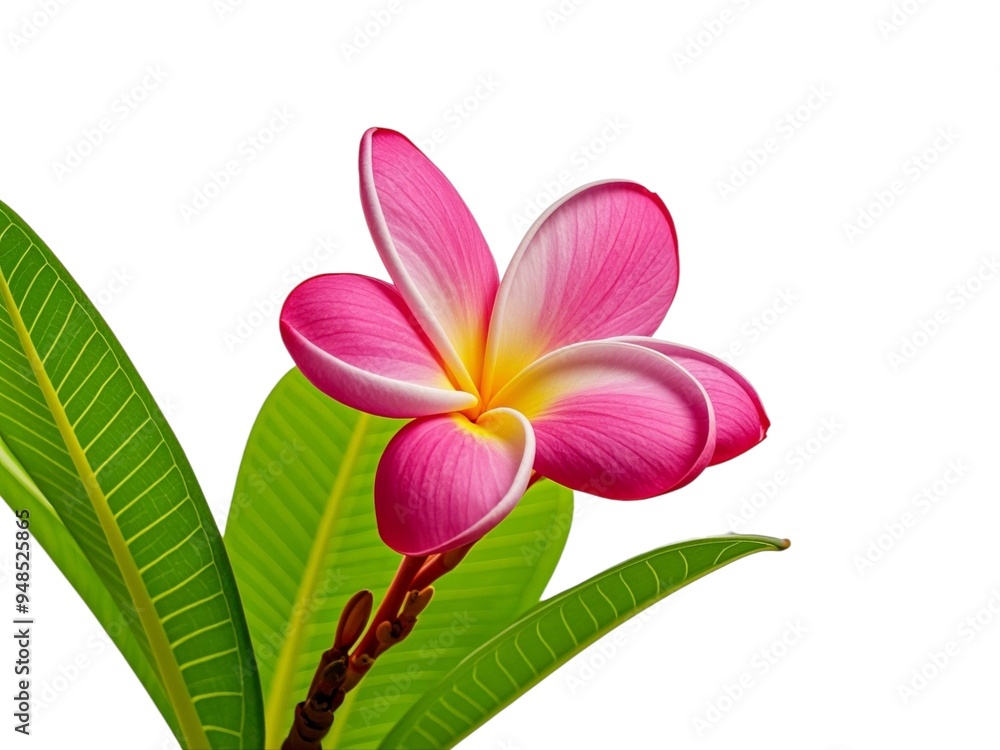 Naklejka premium pink frangipani isolated on a white background. flower for spa