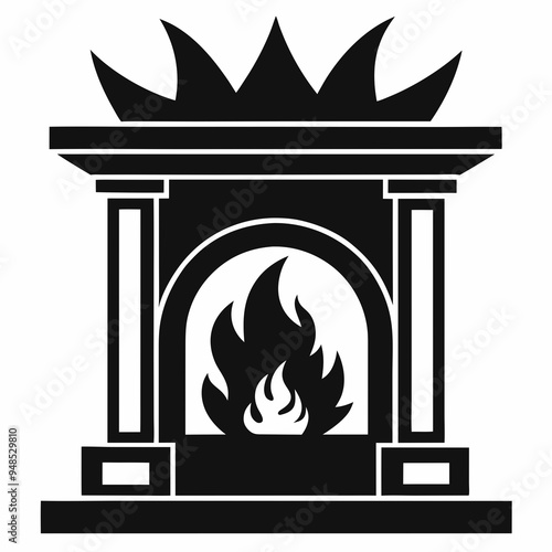 Fireplace Black silhouette
