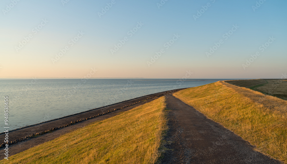 Fototapeta premium Sunset in Utersum on the island of Föhr