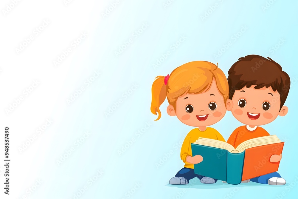 simple image of children reading simple image of children reading