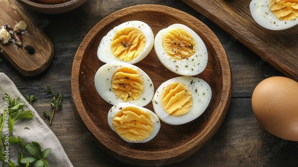 Protein-packed hard-boiled eggs peeled and ready to eat, nutritious and convenient Protein-packed hard-boiled eggs peeled and ready to eat, nutritious and convenient