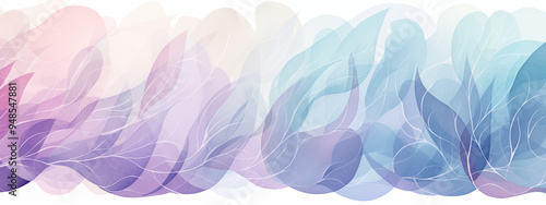 Pastel Flowing Leaves Abstract Vector Illustration