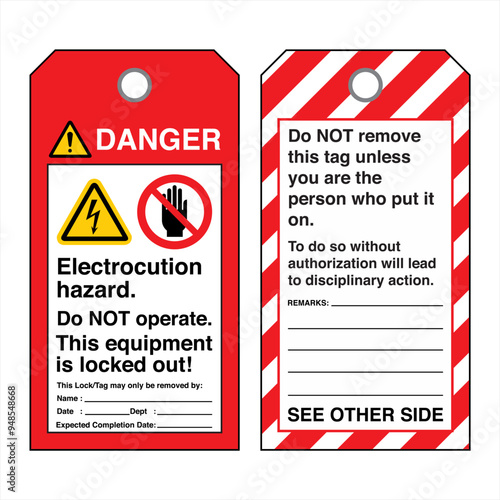 Safety Tags Out Lock Out Dang...