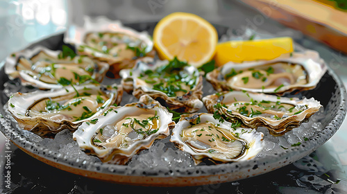 fresh oysters on the half shell