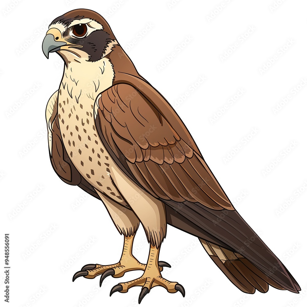Fototapeta premium Falcon Earth animal cartoon isolated whitebackground