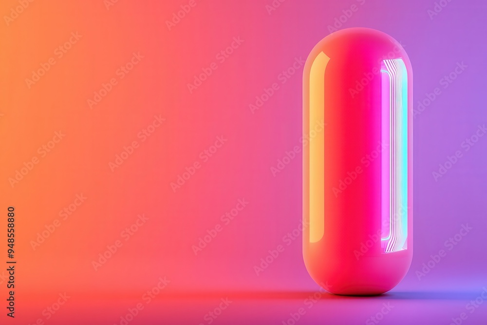 Futuristic energy capsule, digital waves, neon light effects, sci-fi aesthetics Futuristic energy capsule, digital waves, neon light effects, sci-fi aesthetics
