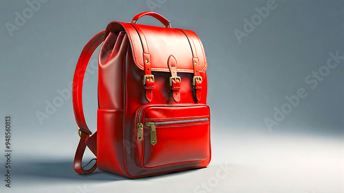 A school bag with a sleek, high-tech design, with a colorful, nostalgic feel.