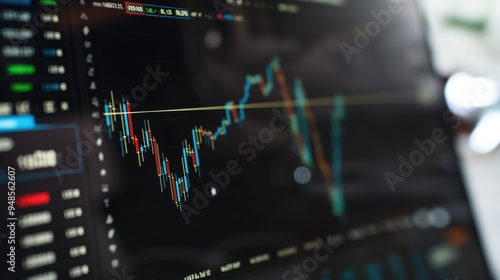 Wallpaper Mural The chart displays stock market fluctuations with detailed price points during trading hours, highlighting investment trends and market movements in real-time Torontodigital.ca