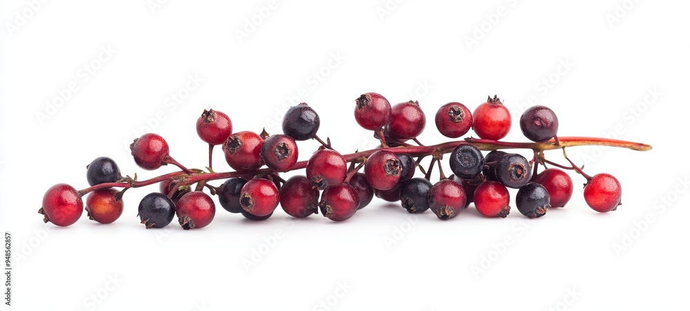 A bunch of wild berries isolated on a white background. Front view A bunch of wild berries isolated on a white background. Front view