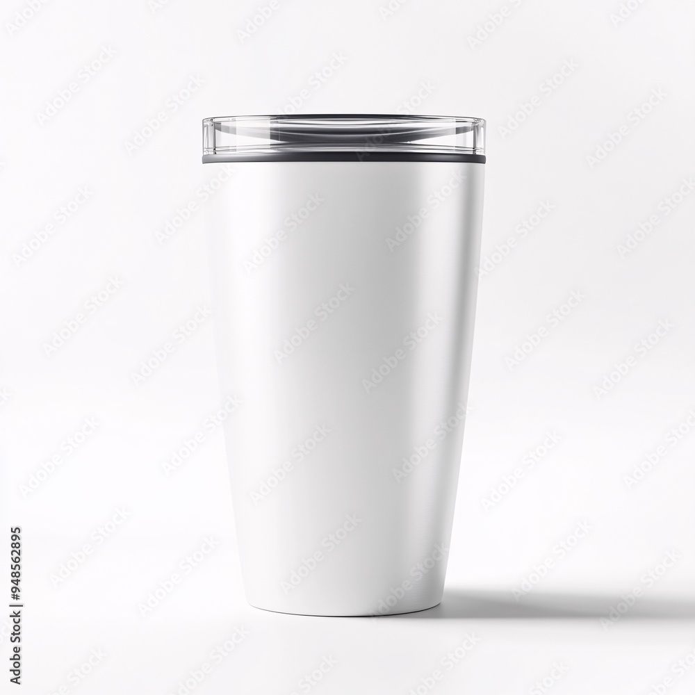 Insulated tumbler mockup with a matte ceramic finish smooth and refined Insulated tumbler mockup with a matte ceramic finish smooth and refined