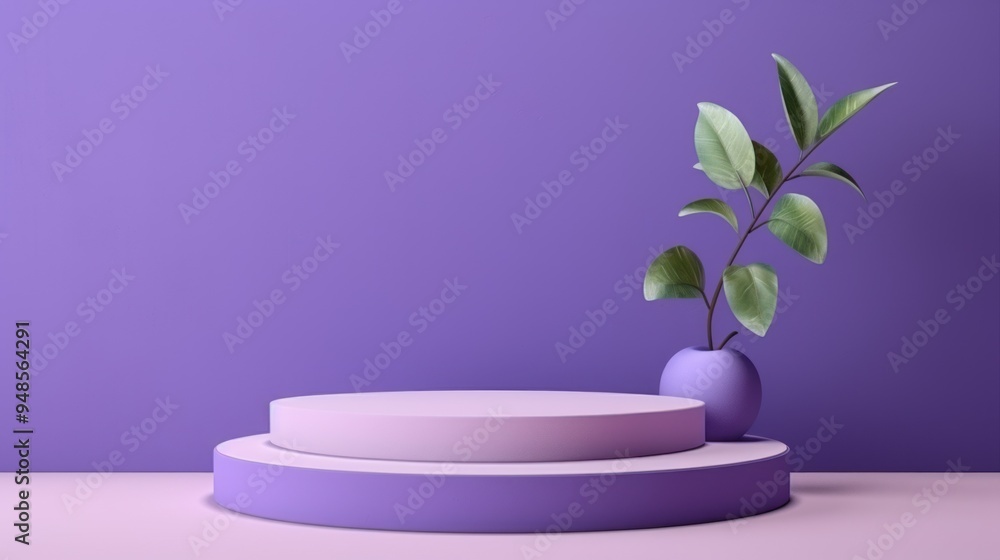 Obraz premium Minimalist Purple Podium Display