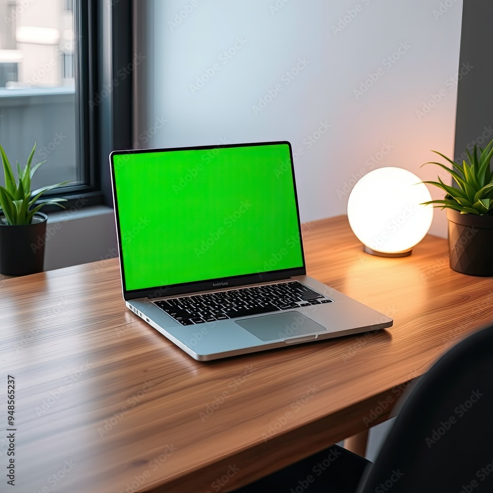 laptop on a table green screen isolated background laptop on a table green screen isolated background
