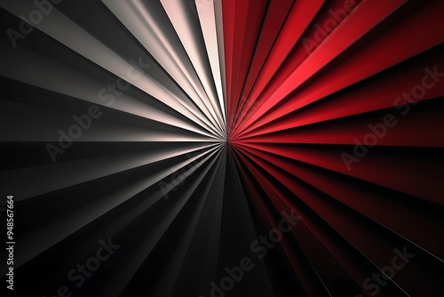 Wallpaper Mural Celestial Elegance: Crimson and Silver Gradient Starburst on Midnight Black Minimalist Background Torontodigital.ca