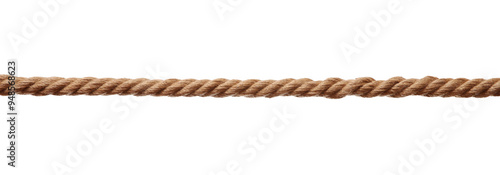 One brown braided rope isolated on white