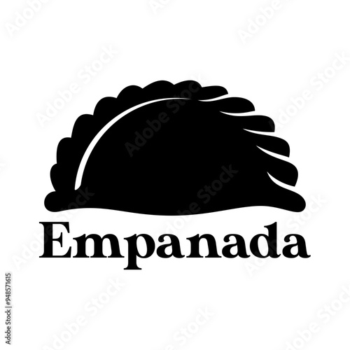 Empanada logo vector illustration template black and white