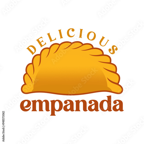 Delicious empanada logo vector illustration template