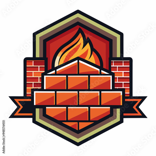 A concise title for that would be Brick Logo Vector Art