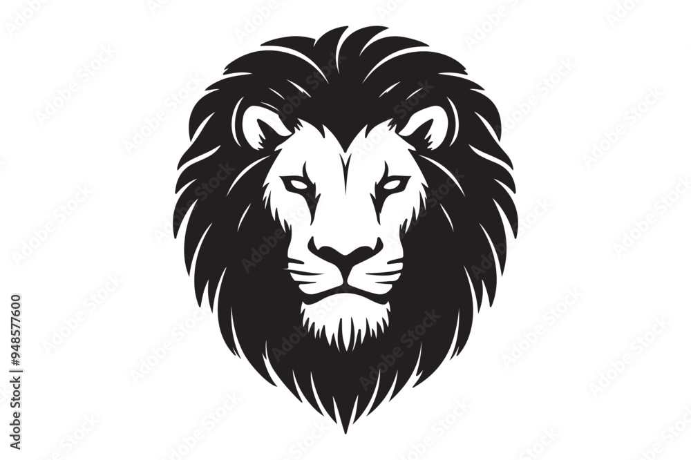 Fototapeta premium lion head silhouette vector illustration
