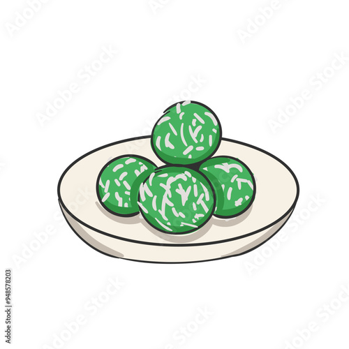 Hand Drawn Indonesian Food Klepon