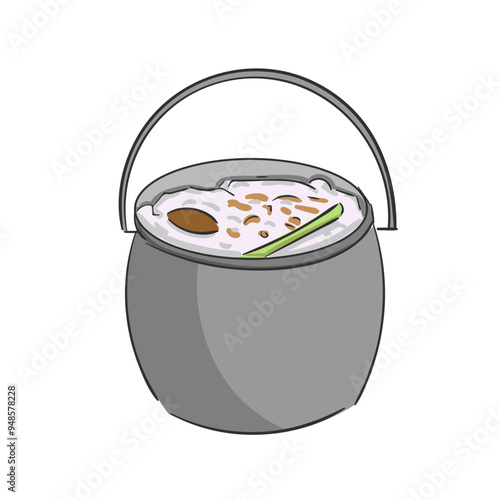 Hand Drawn Indonesian Food Nasi Liwet