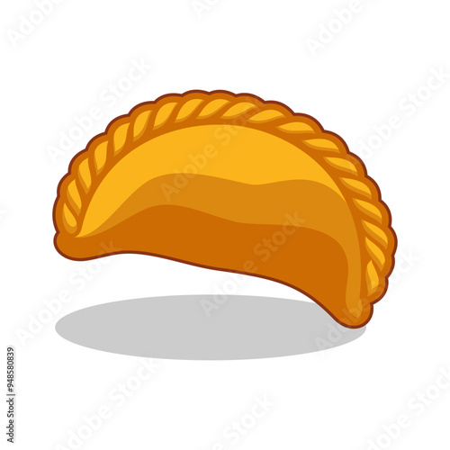 Empanada logo vector with shadow