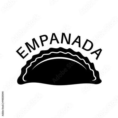 Delicious empanada logo vector black and white