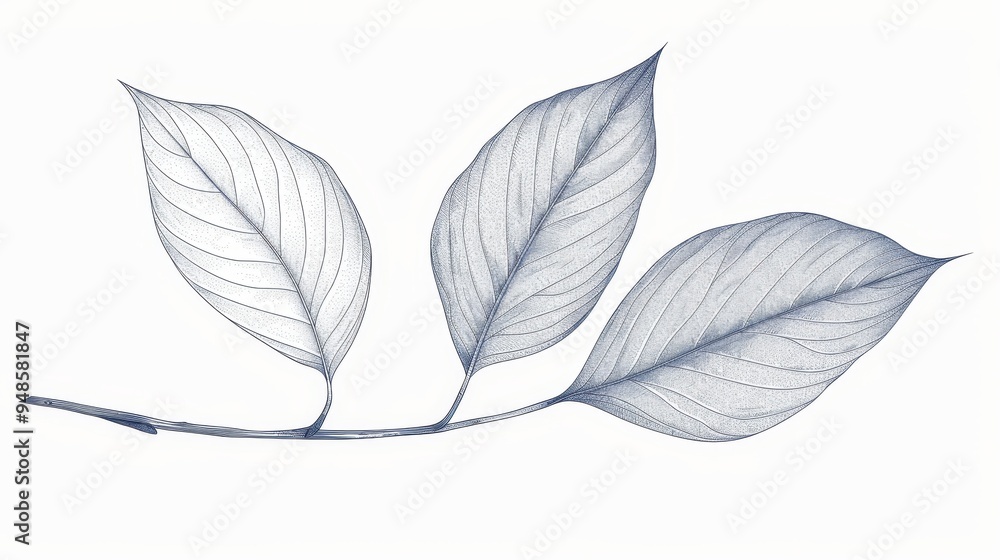 Elegant line drawing of floral leaves for wedding invitations and greeting cards design Elegant line drawing of floral leaves for wedding invitations and greeting cards design