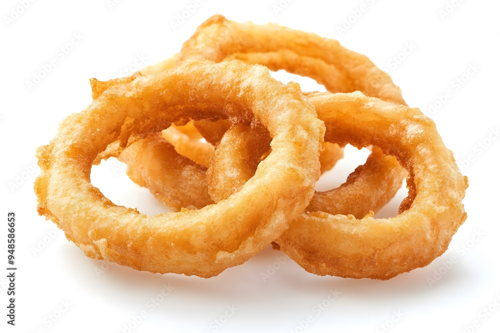Fried onion rings isolated on white background Fried onion rings isolated on white background