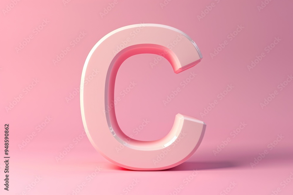 Smooth pink 3D letter Smooth pink 3D letter