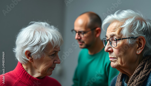 Dementia in senior people. Memory loss. Awareness of Alzheimer's, Parkinson's disease, stroke, seizure, or mental health. Neurology and Psychology care isolated with white highlights, png photo