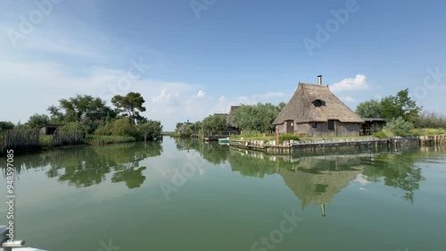 Casoni in Adriatic laguna Friuli Venezia Giulia, Italy, navy from Marano