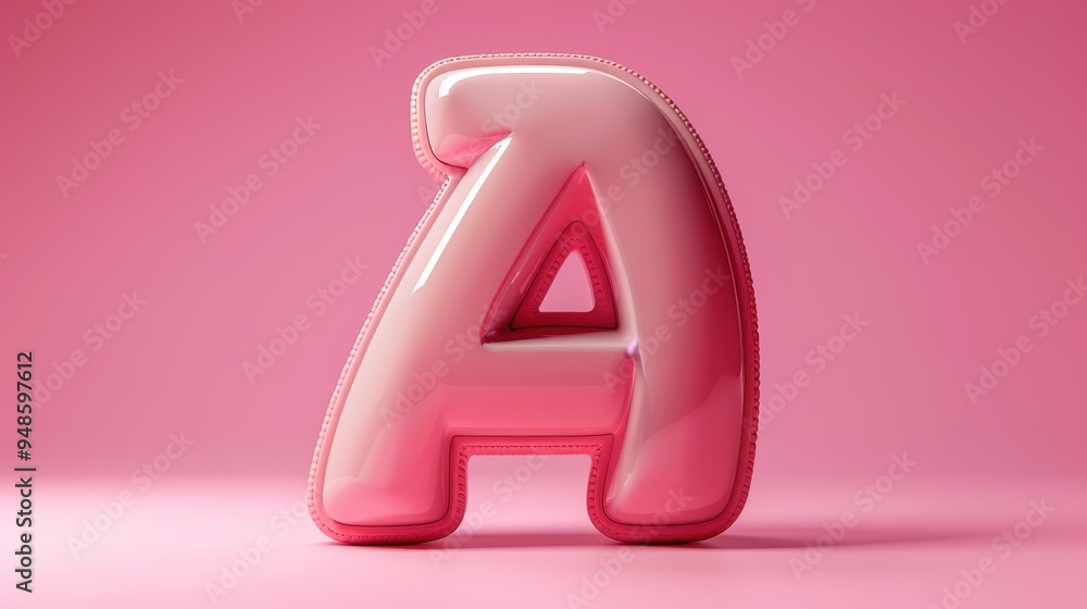 3D rendering of a stylized letter A against a vibrant pink background in London, September 2023 3D rendering of a stylized letter A against a vibrant pink background in London, September 2023