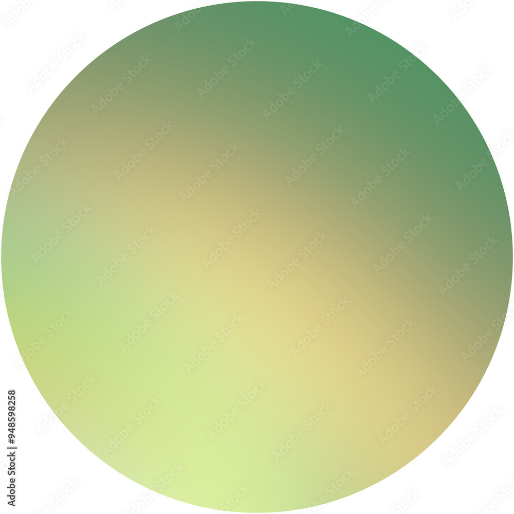 Abstract gradient circle blending green and yellow tones on a transparent checkered background Abstract gradient circle blending green and yellow tones on a transparent checkered background