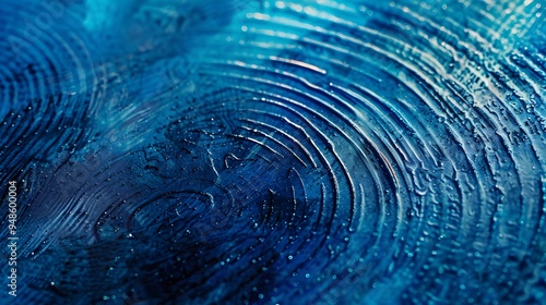 Blue shiny abstract fingerprint background banner. Symbolizing exceptionality and uniqueness. Human gender identification identity concept. photo