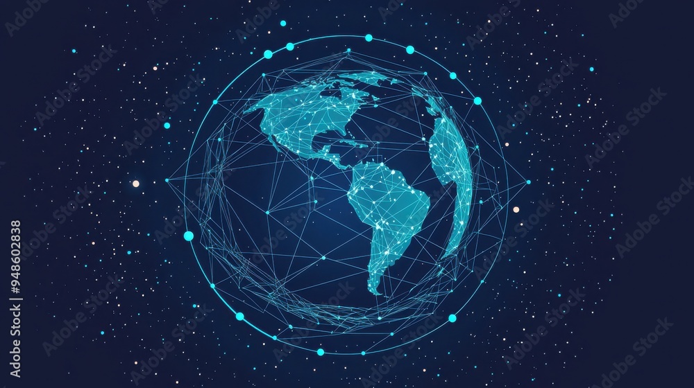 An illustration of a global charity network, with connecting lines between different countries, and space for a slogan. Art style: Minimalist, blue tones, flat design An illustration of a global charity network, with connecting lines between different countries, and space for a slogan. Art style: Minimalist, blue tones, flat design