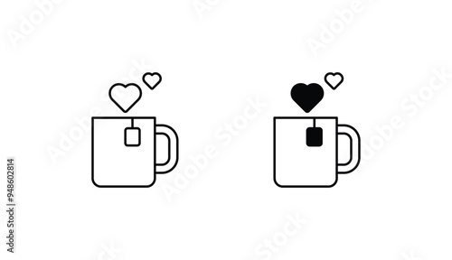 Tea icon design with white background stock illustration