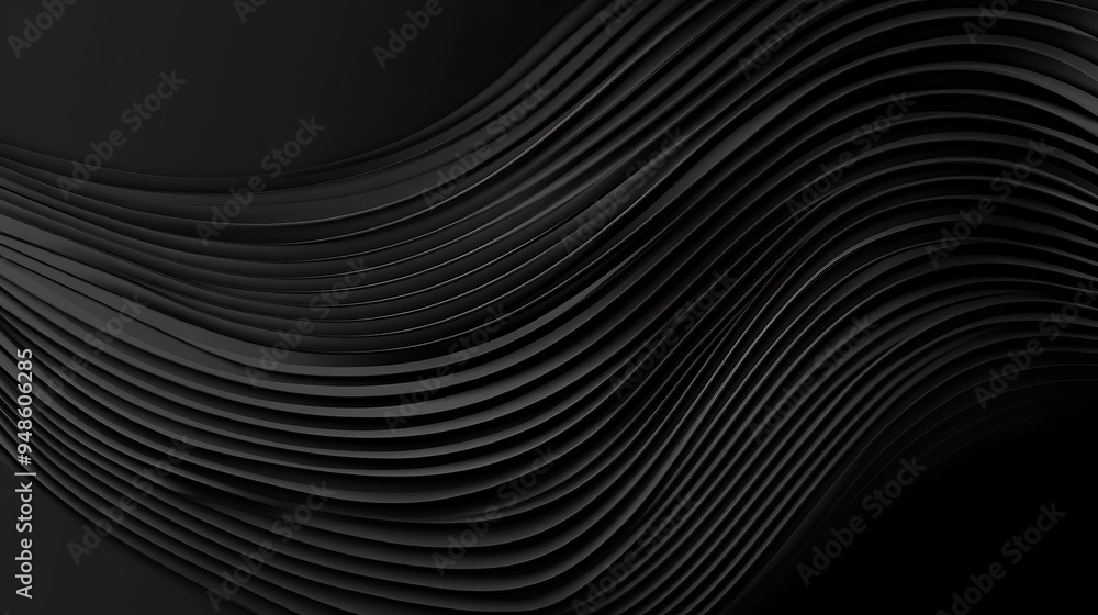 Black abstract background design. Modern wavy line pattern (guilloche curves) in monochrome colors. Premium stripe texture Black abstract background design. Modern wavy line pattern (guilloche curves) in monochrome colors. Premium stripe texture