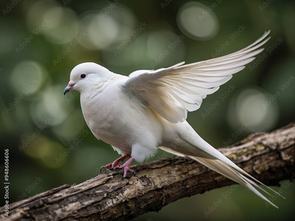 Obraz premium a beautiful white dove flying