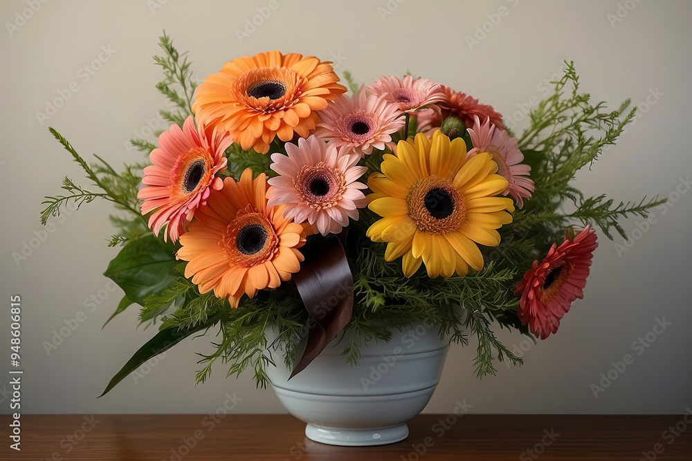 a flower arrangement with gerberas a flower arrangement with gerberas