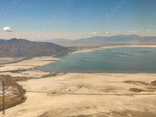 Edge Of The Great Salt Lake And Salt Flat In Utah