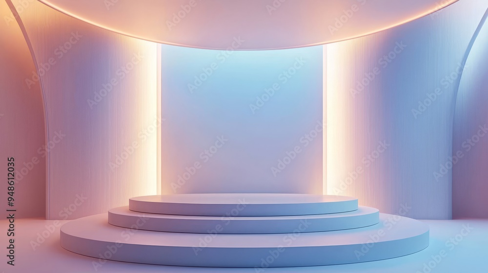 Fototapeta premium Futuristic Elevated Podium Showcasing Luxury Product or Exhibition