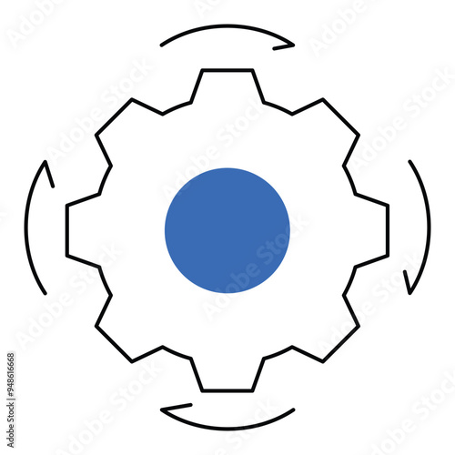 System Integration Icon Design. Represents Technology Integration, Process Streamlining, Efficiency, Automation. Vector icon with editable Stroke.