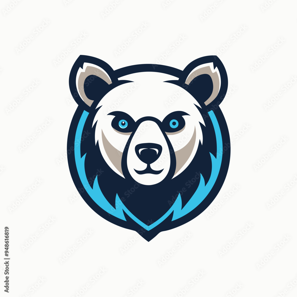 Minimalist Bear Logo Clean, Creative Icon on White Background, 2D Vector Art Minimalist Bear Logo Clean, Creative Icon on White Background, 2D Vector Art