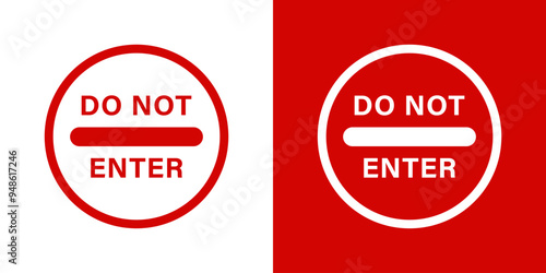 Do not enter red sign icon vector design