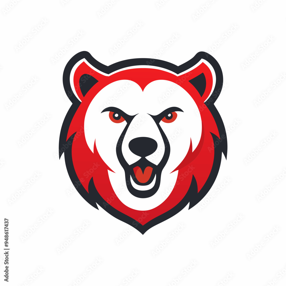 Minimalist Bear Logo Clean, Creative Icon on White Background, 2D Vector Art Minimalist Bear Logo Clean, Creative Icon on White Background, 2D Vector Art
