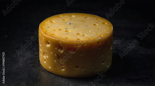 image of fresh raw cheese, dark and gloomy colours, dark background