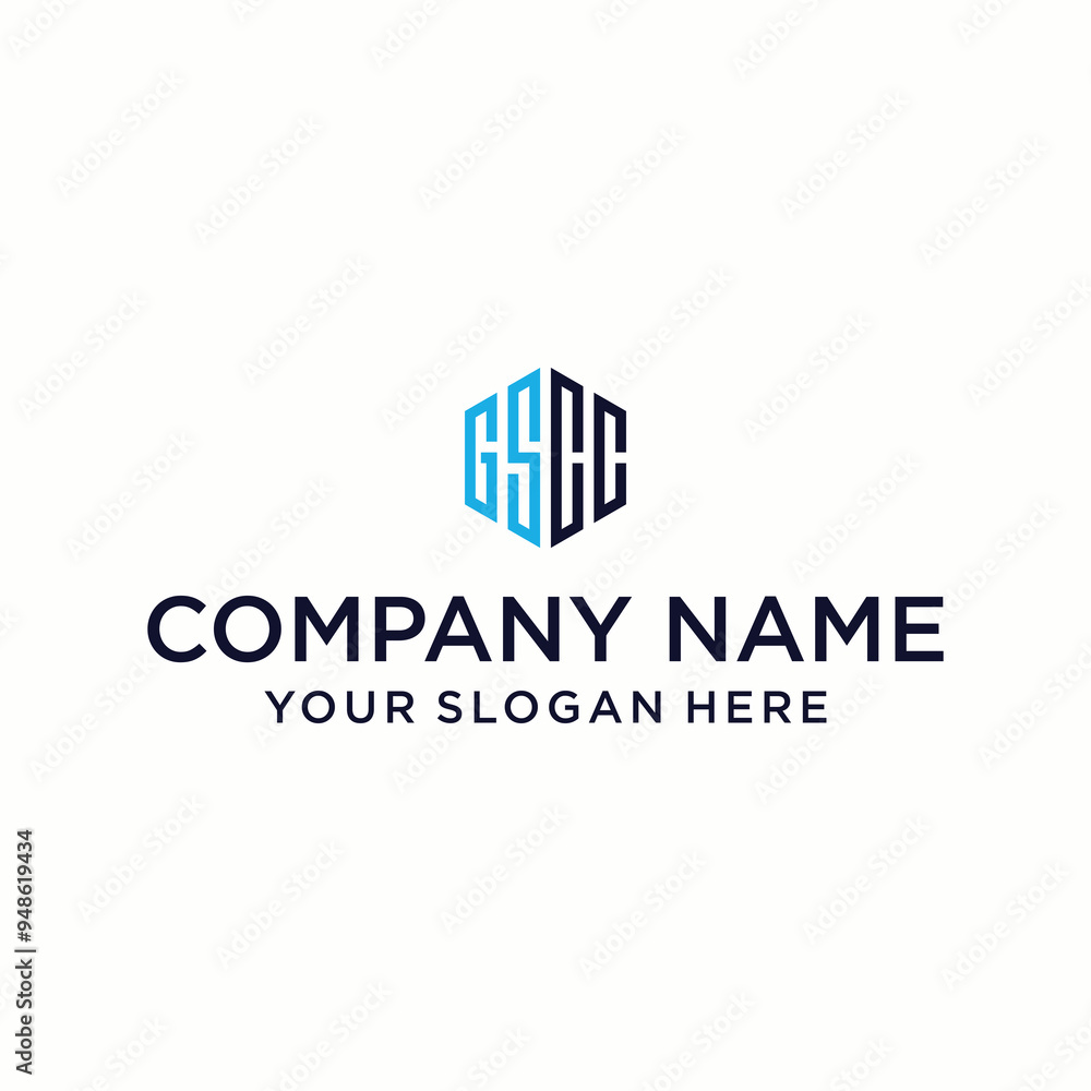 GSCC letter logo in the form of hexagons and cube logos with letter designs for corporate identity GSCC letter logo in the form of hexagons and cube logos with letter designs for corporate identity