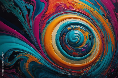 abstract painting, swirling patterns, fluid shapes photo