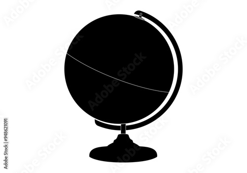 Icono de trazado de globo terráqueo. 